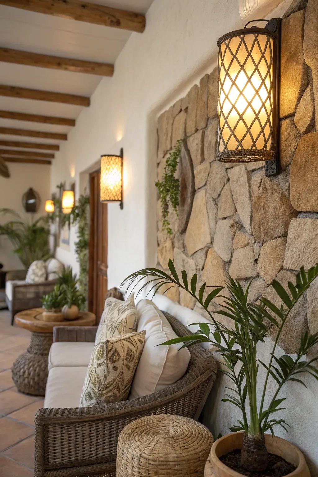 Earth Inspired textures in lights add an organic, calming touch.