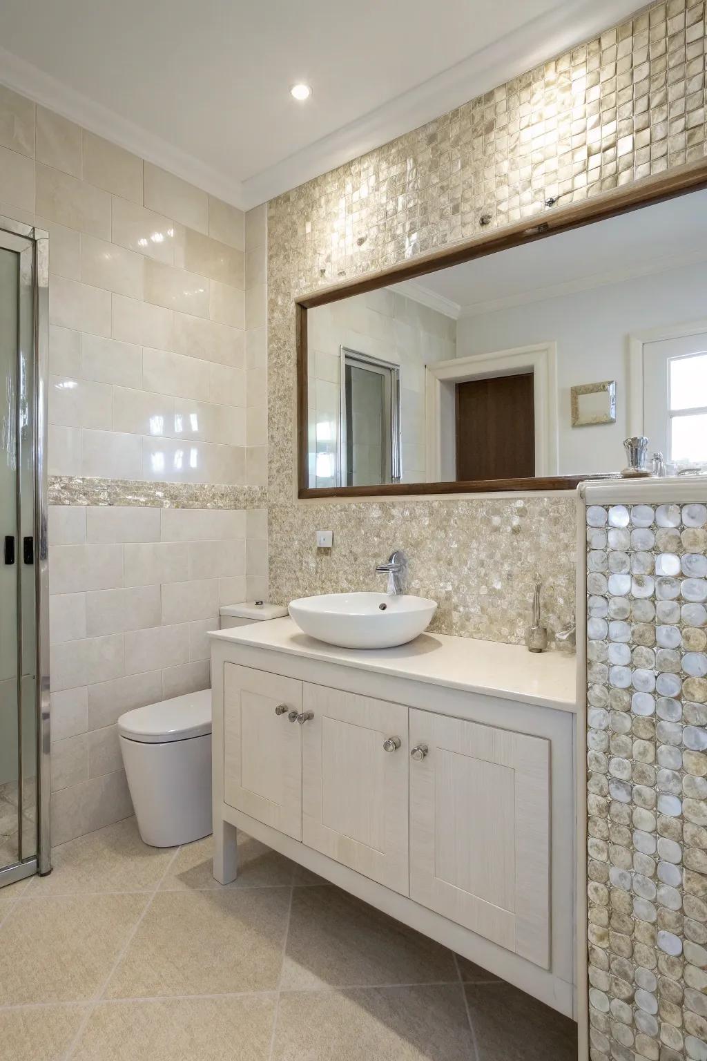 A simple design highlights the natural beauty of nacre.
