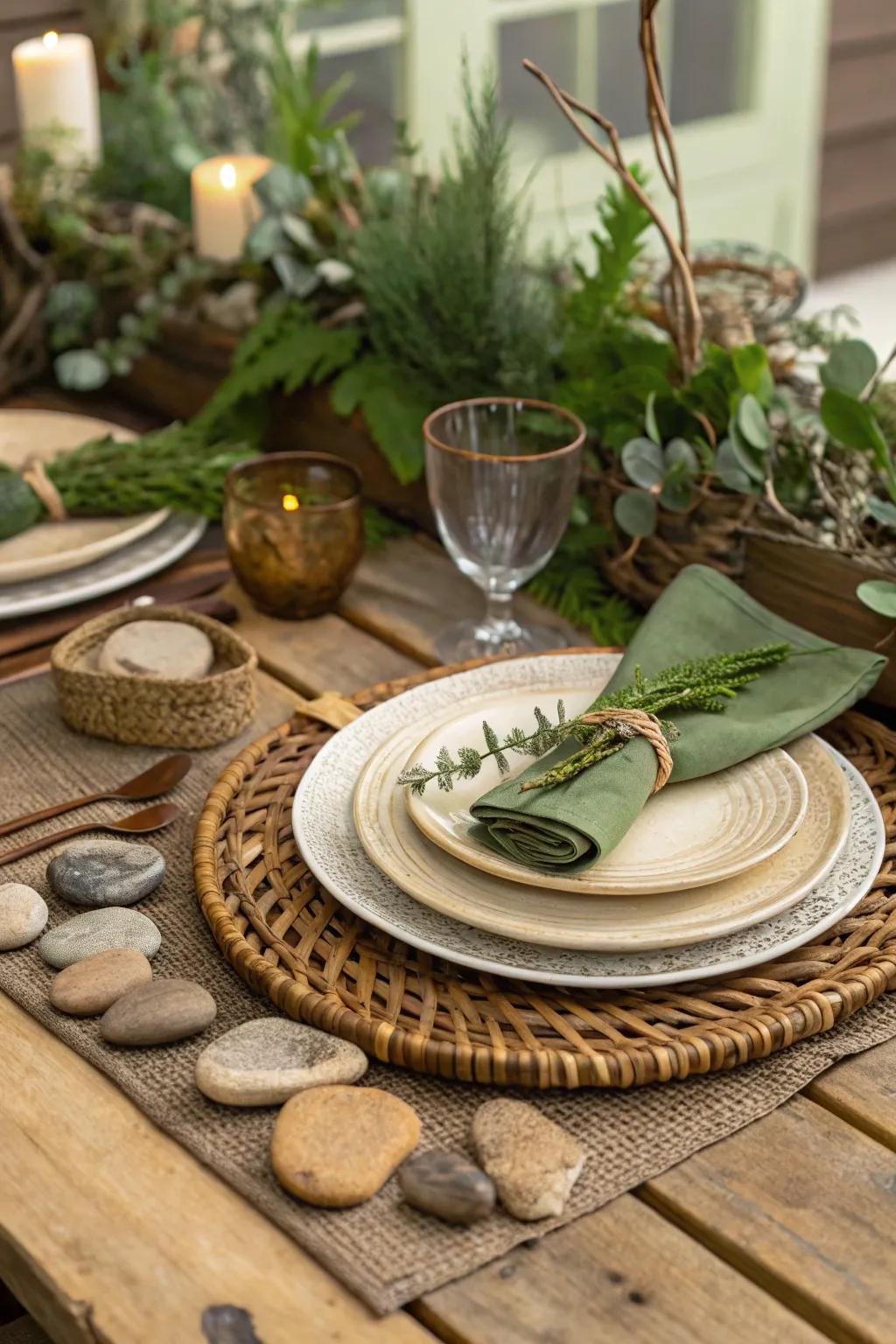 Celebrate an earthy color scheme for a nature-inspired mood.