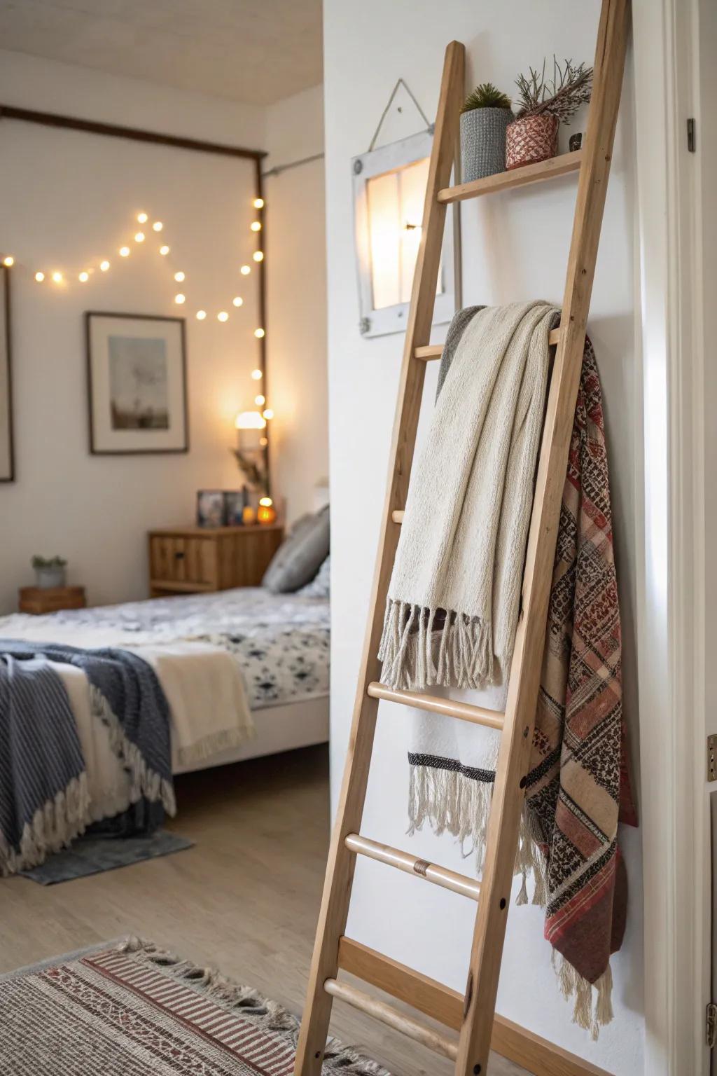 Climbing frames give a quirky, stylish storage option.