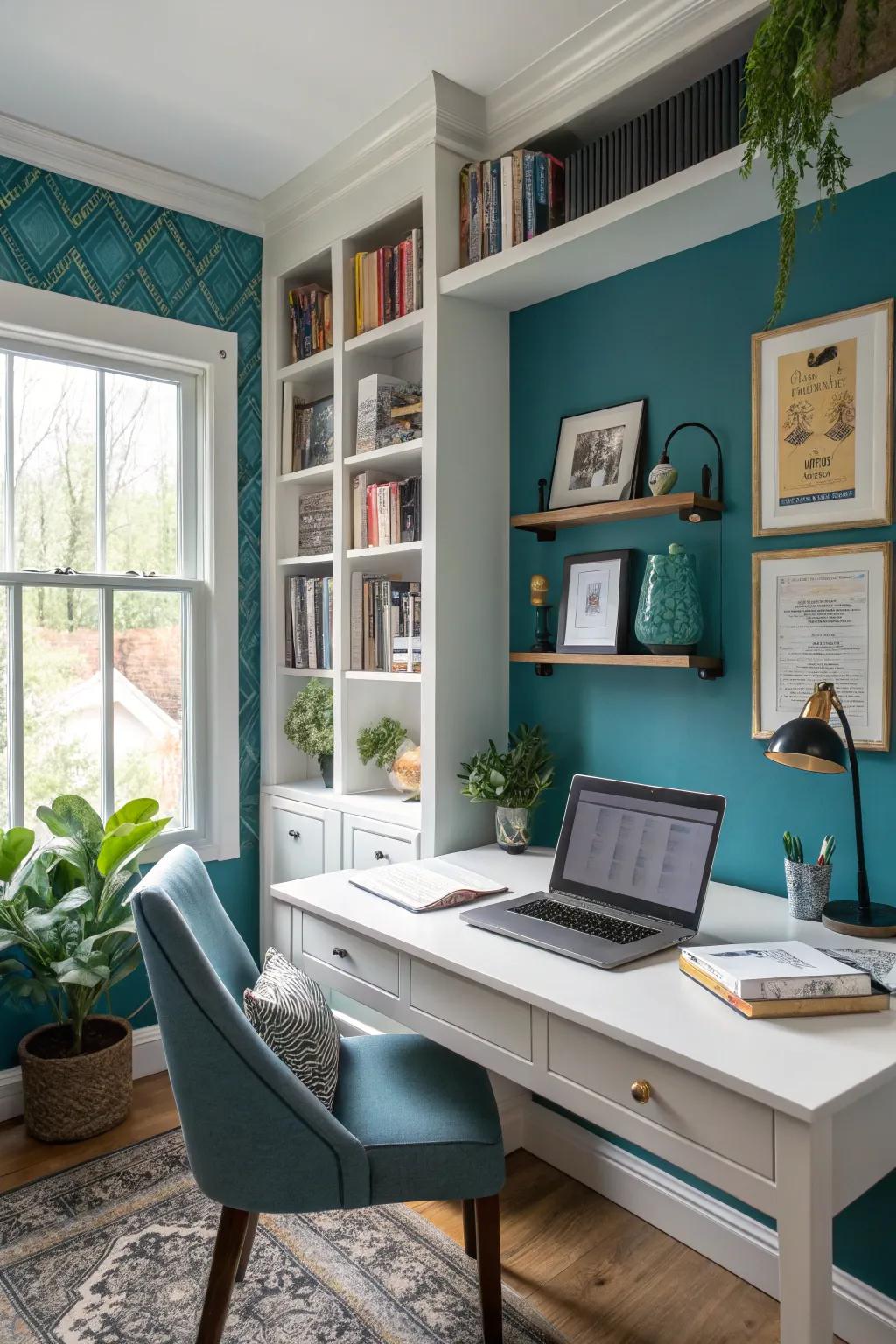 A striking wall brings unique personality to your virtual background.