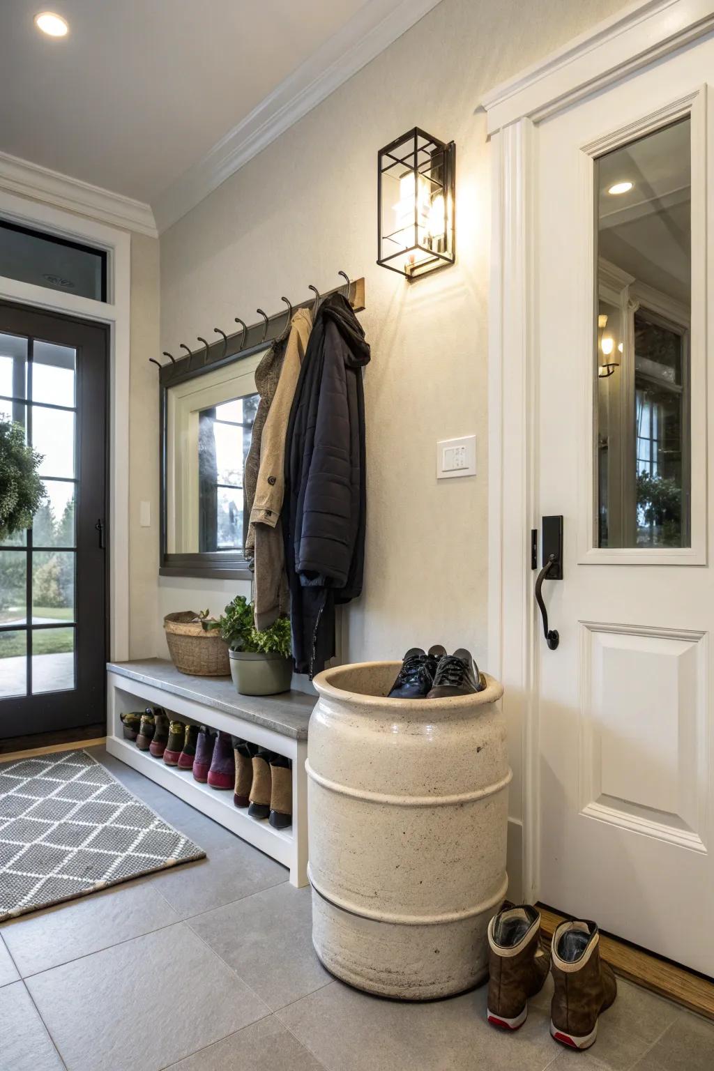 Keep your foyer orderly with a vessel footwear organizer.