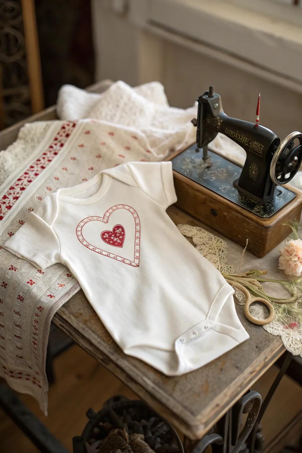 A charming onesie featuring delicate weaving.
