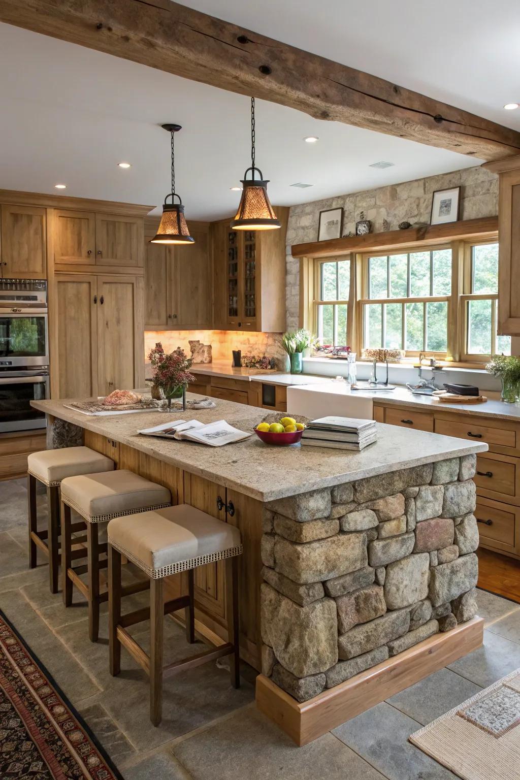 A central island offers functionality and a visual anchor.