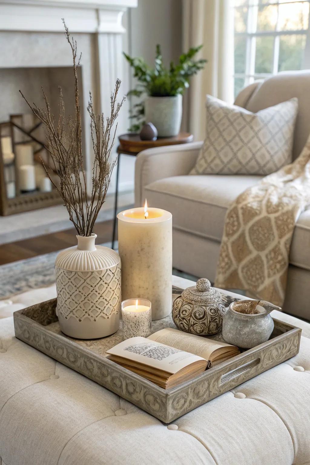 Establish a serene atmosphere with an understated spectrum.