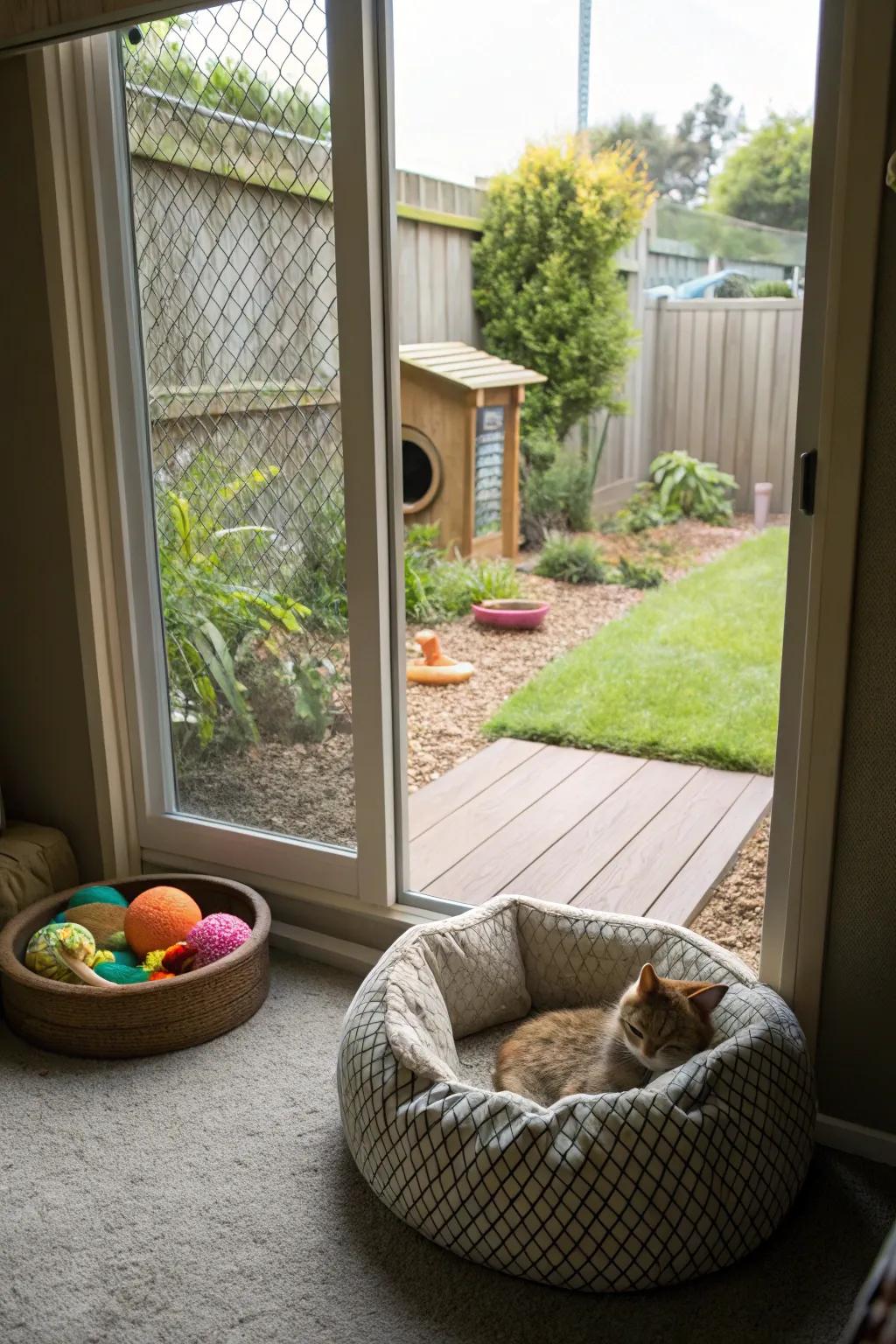 Seamless indoor-outdoor integration for effortless feline access.