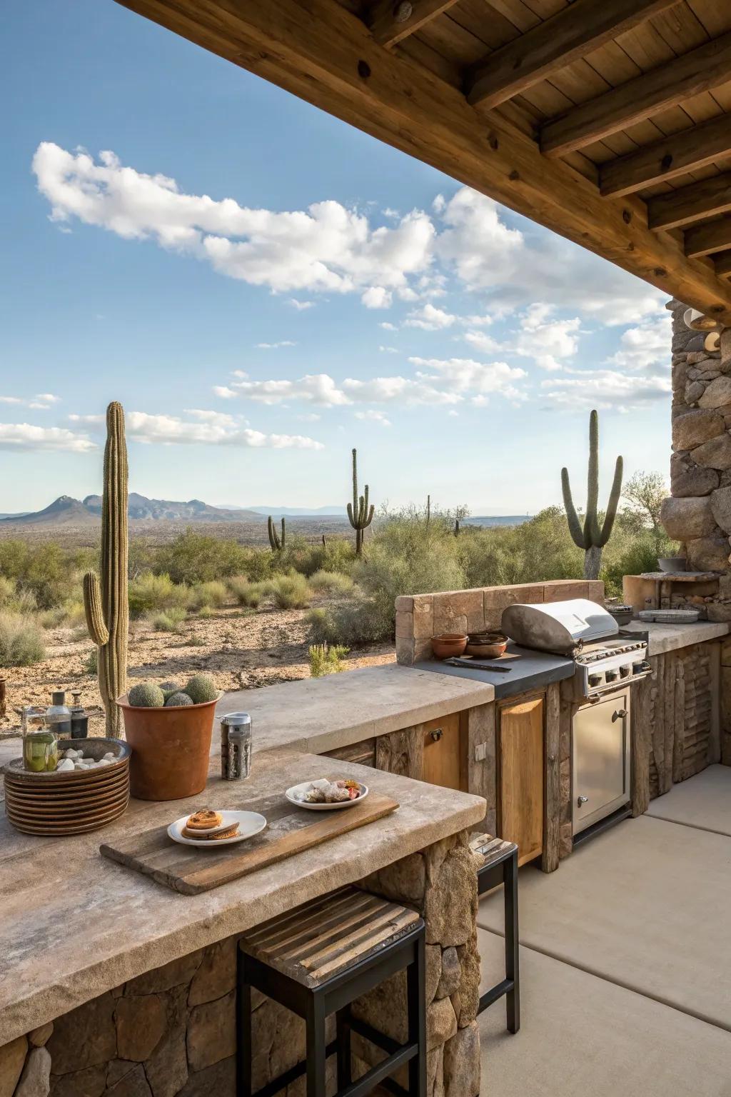 Natural views create an inspiring cooking environment.