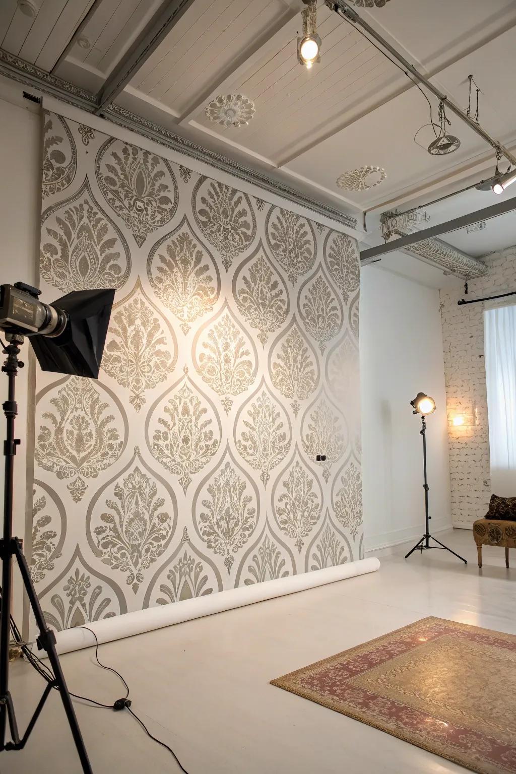 Templates offer the beauty of wall covering with the ease of paint.