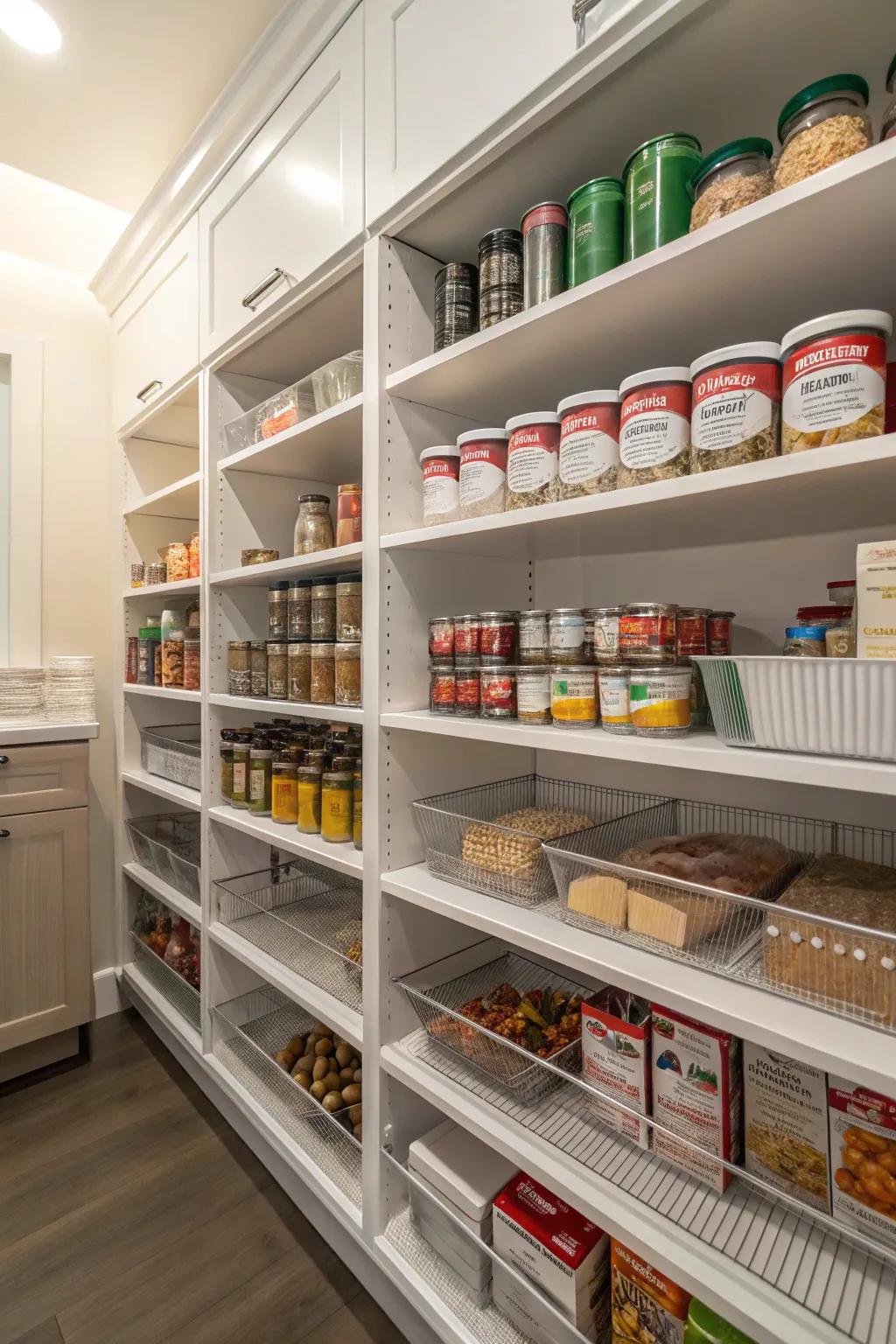 Spots for different things make planning meals easy.
