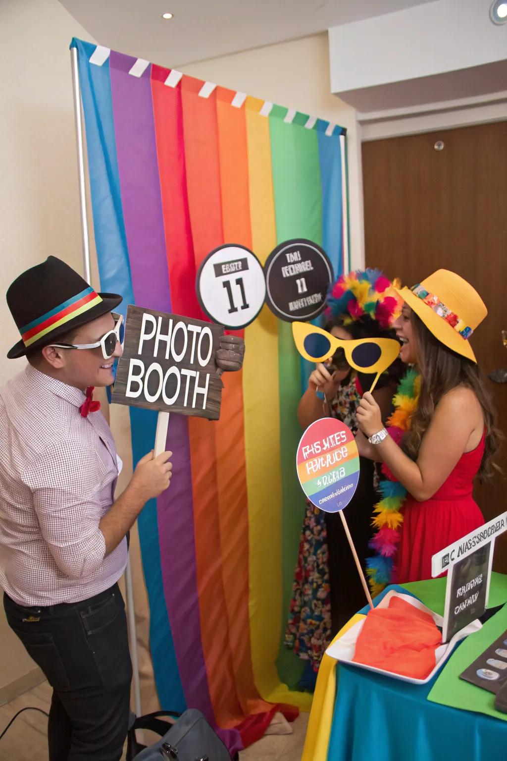 A DIY photo booth capturing unforgettable party memories.