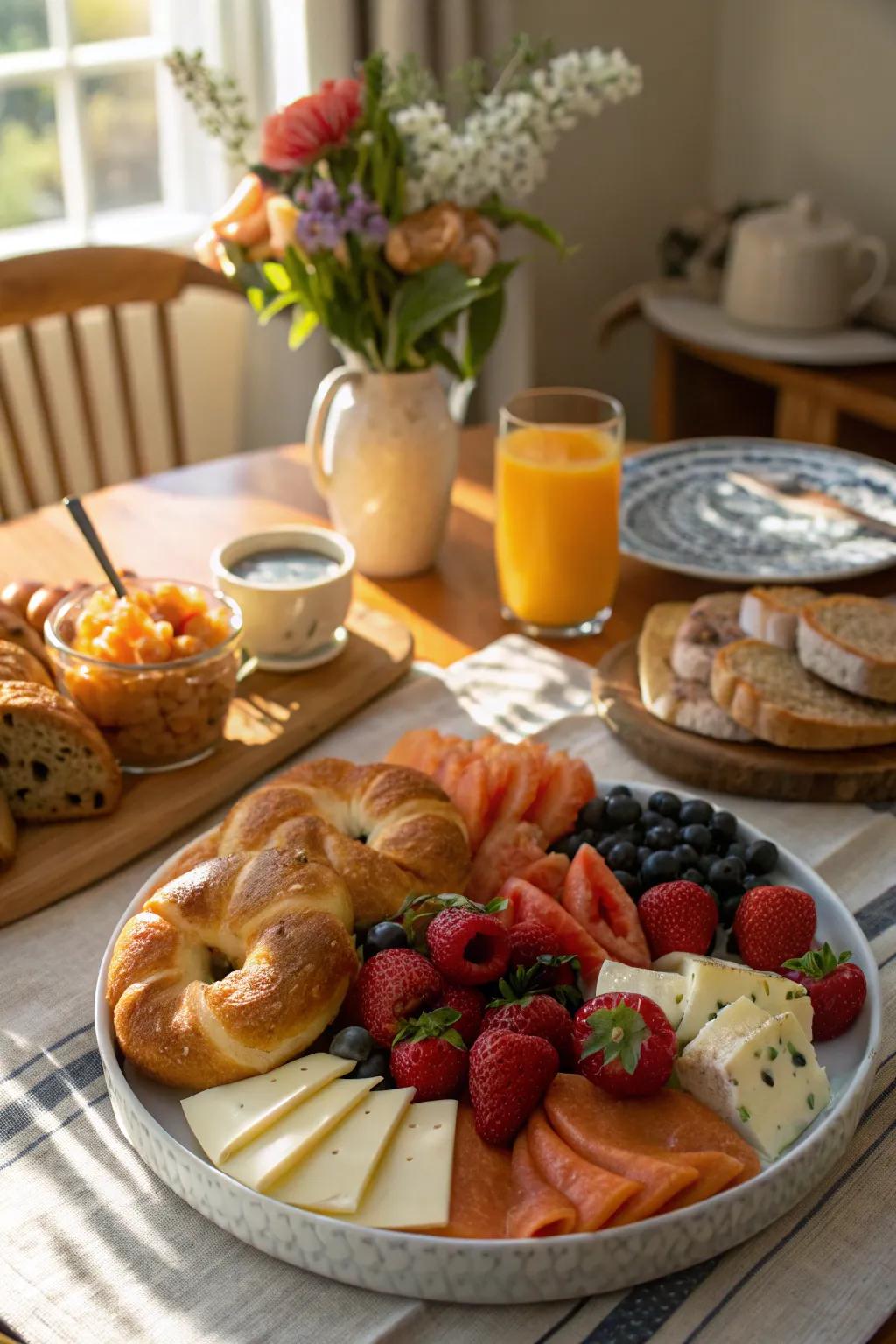 A brunch board that sets a warm and inviting tone for the day.