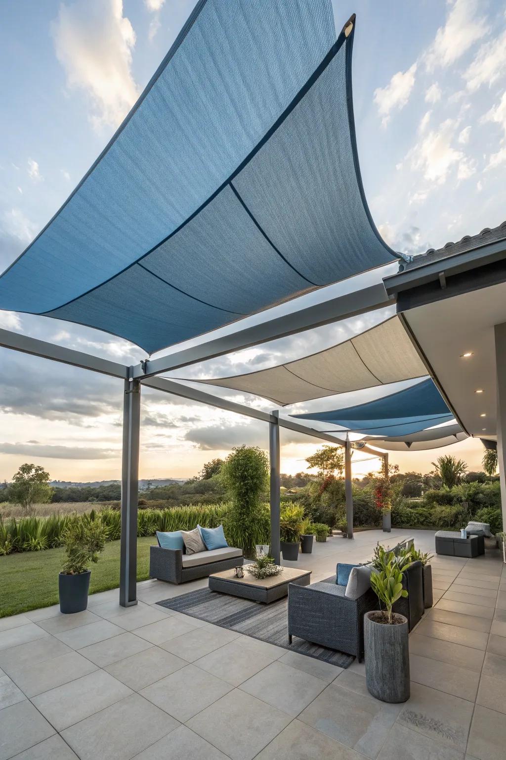 Modular awnings provide customization and versatility for any outdoor setting.
