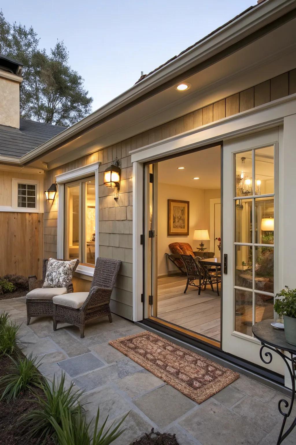 Pocket doors furnish a space-conserving answer exhibiting a polished facade.