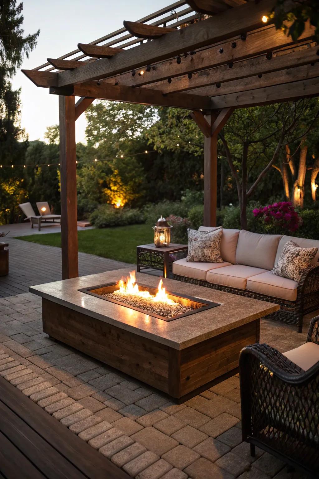 Enjoy the best of both worlds with a fire pit coffee table.