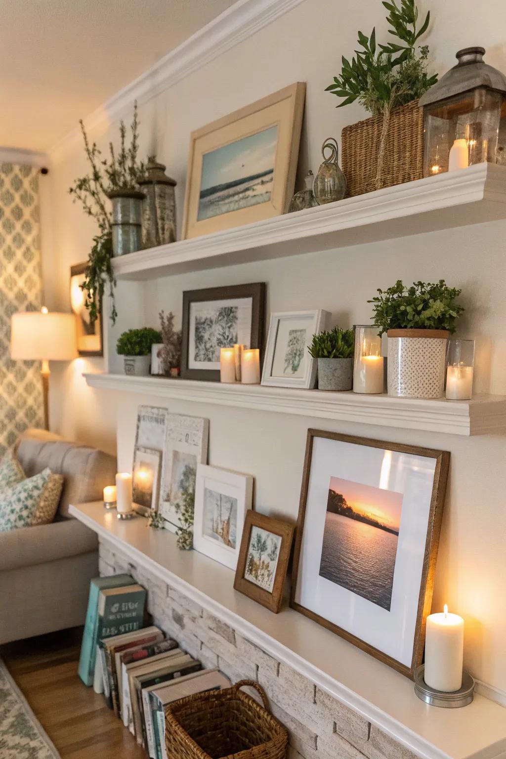 Match colors for a harmonious and visually pleasing shelf.