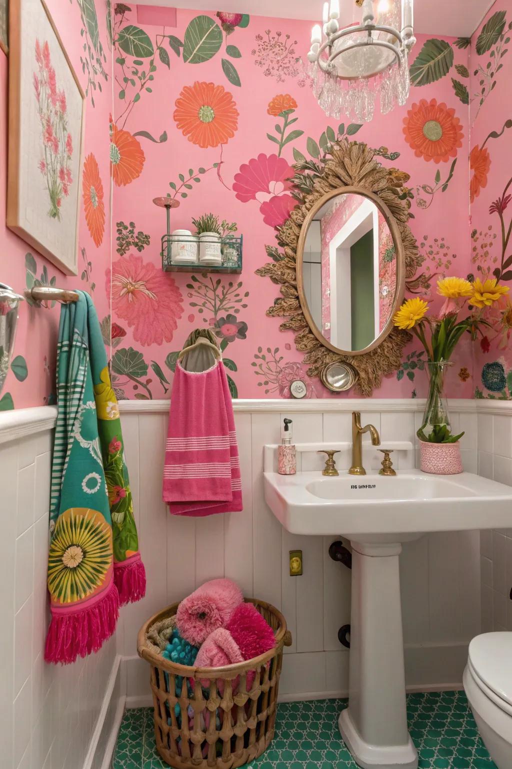 Rose wallpaper includes a striking statement.