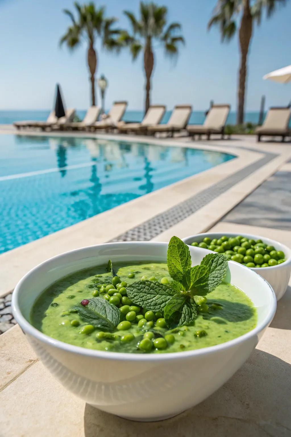 Surprise your taste buds with a chilled mint soup.