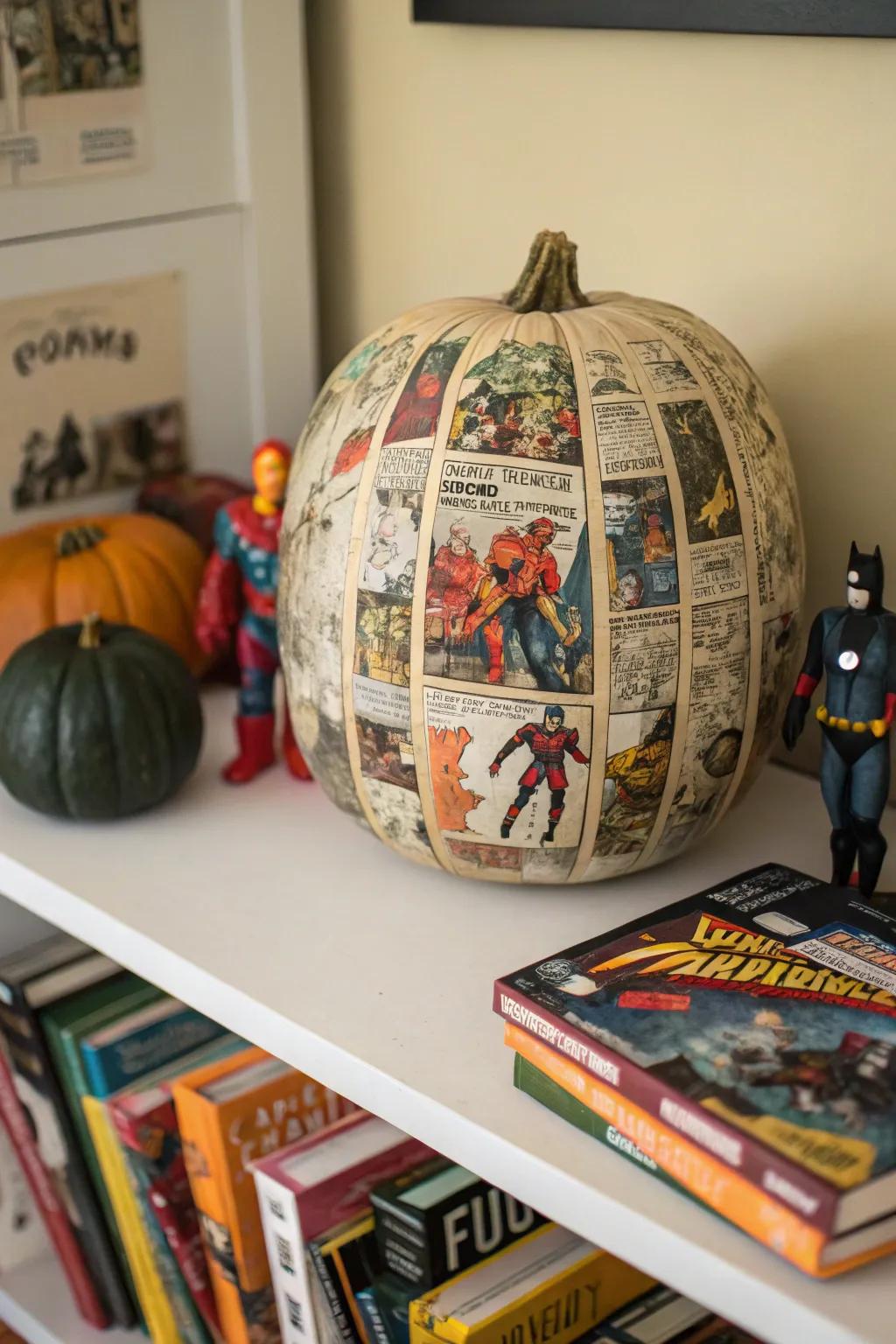 Comic book pumpkins are a hit with superhero fans.
