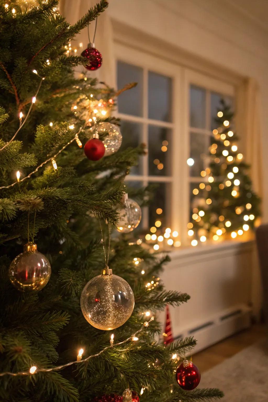 Glass ornaments incorporate sophistication and elegance.