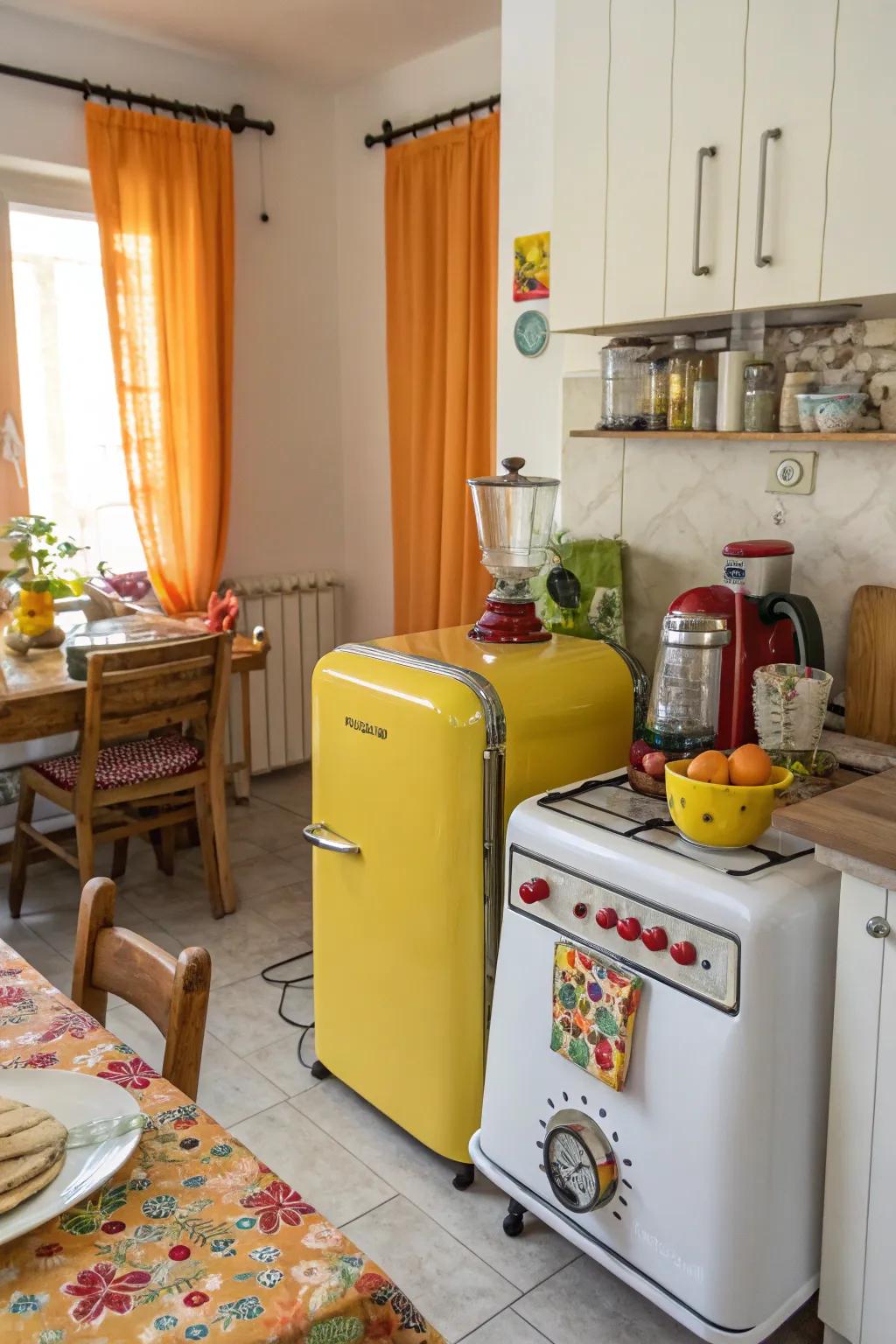 Add charm to your kitchen with throwback appliances.