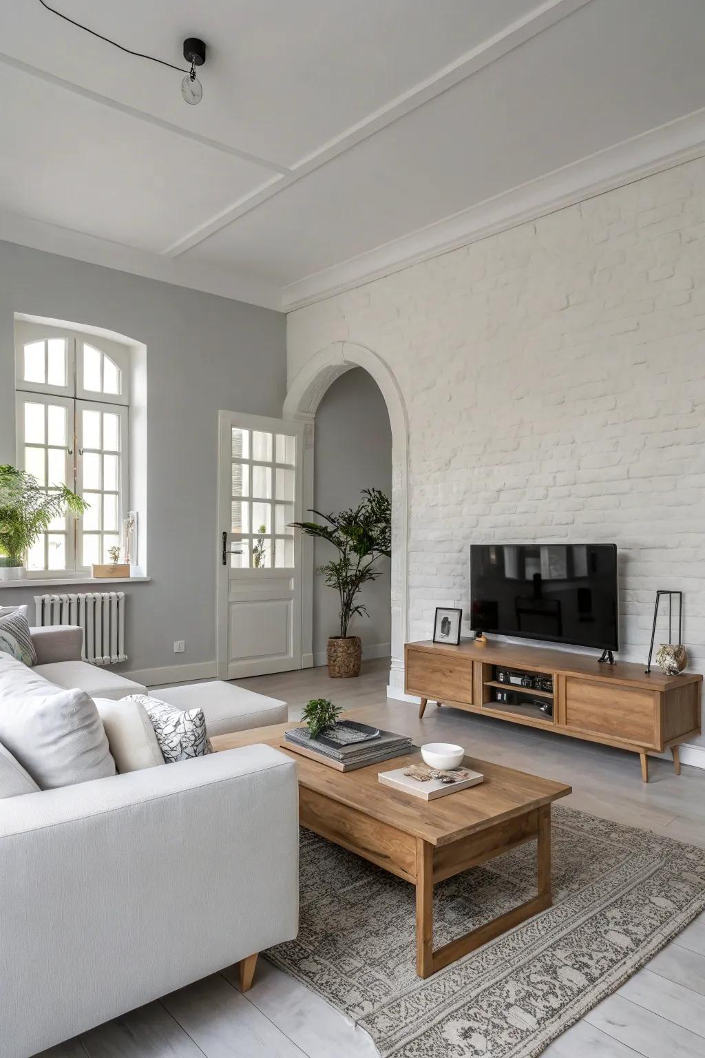 White and impartial shades provide a neat and contemporary aesthetic.