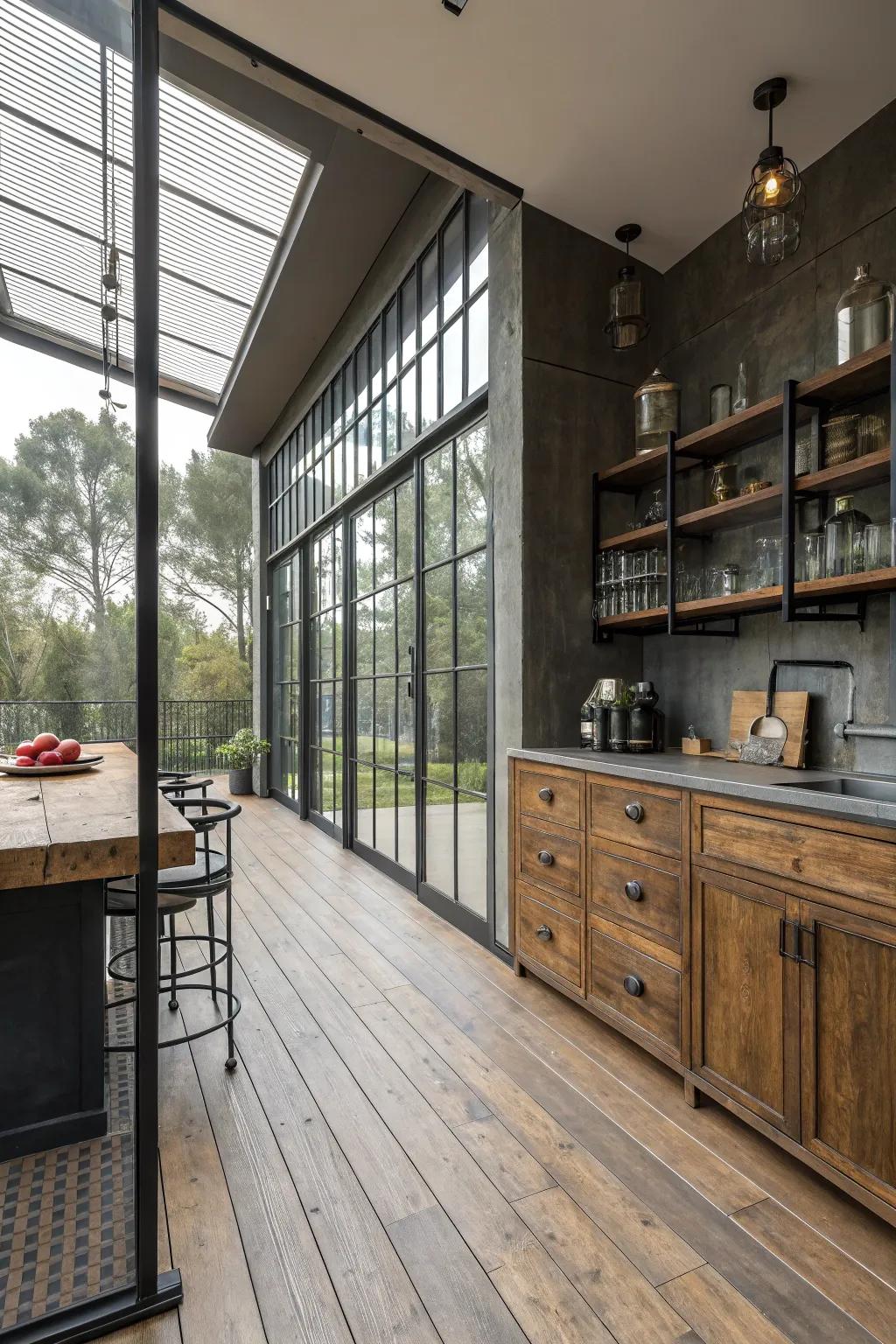 A room that showcases a variety of materials to increase visual interest.