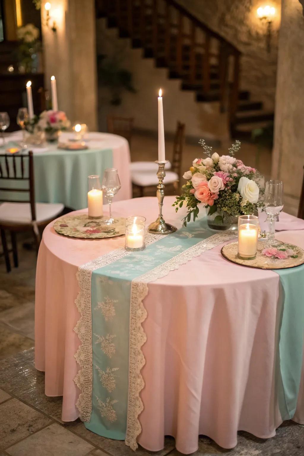 Pastels create a soft and romantic atmosphere.