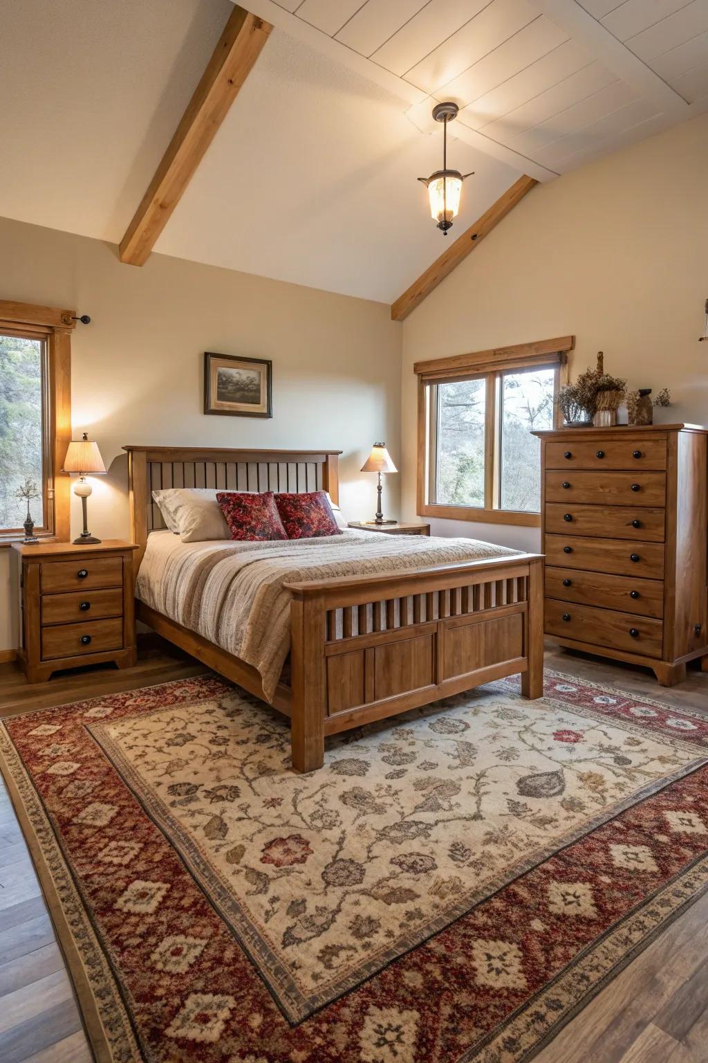 Rugs and furniture that go well together establish a unified design.