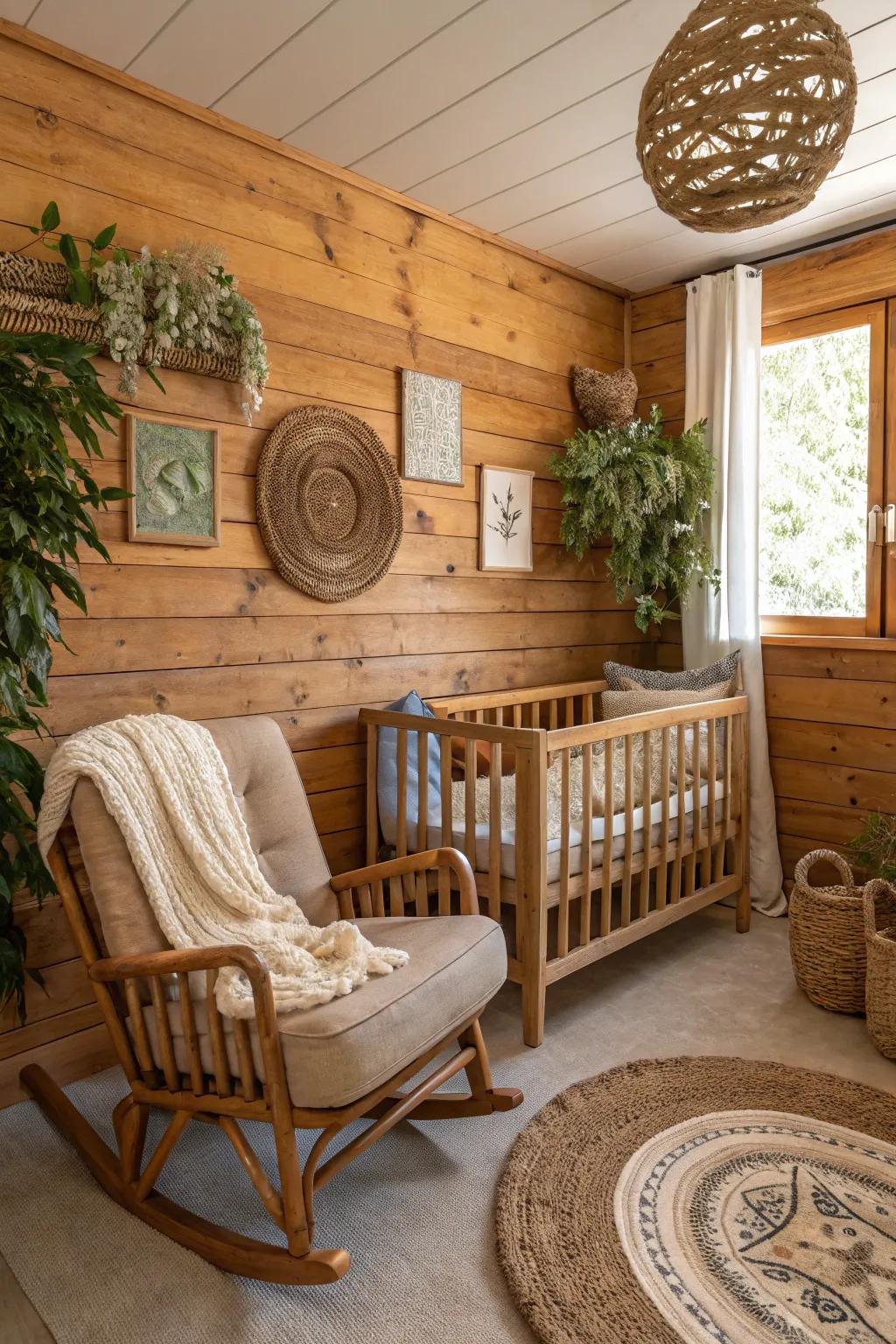 Timber wall sections introduce countryside charm.