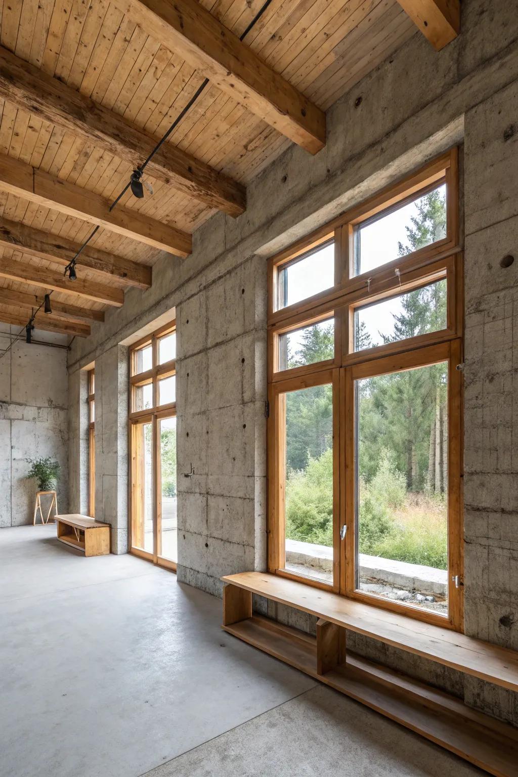 Industrial components meet countryside fir for an exceptional feel.