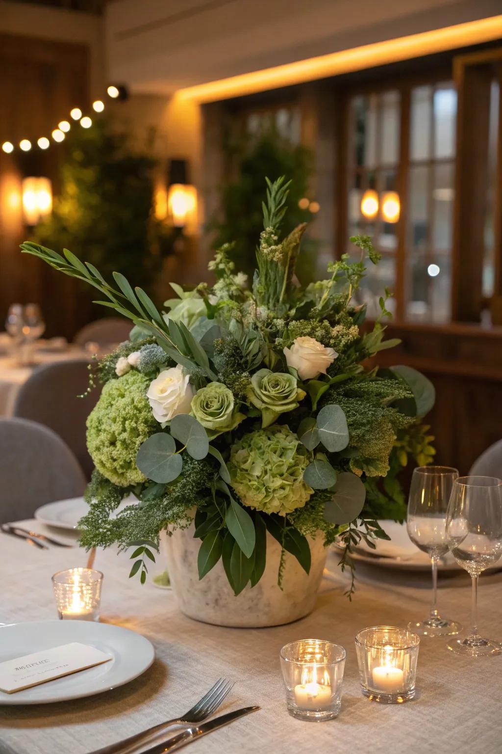 Gentle illumination enhances the calming effect of sage green in your decor.