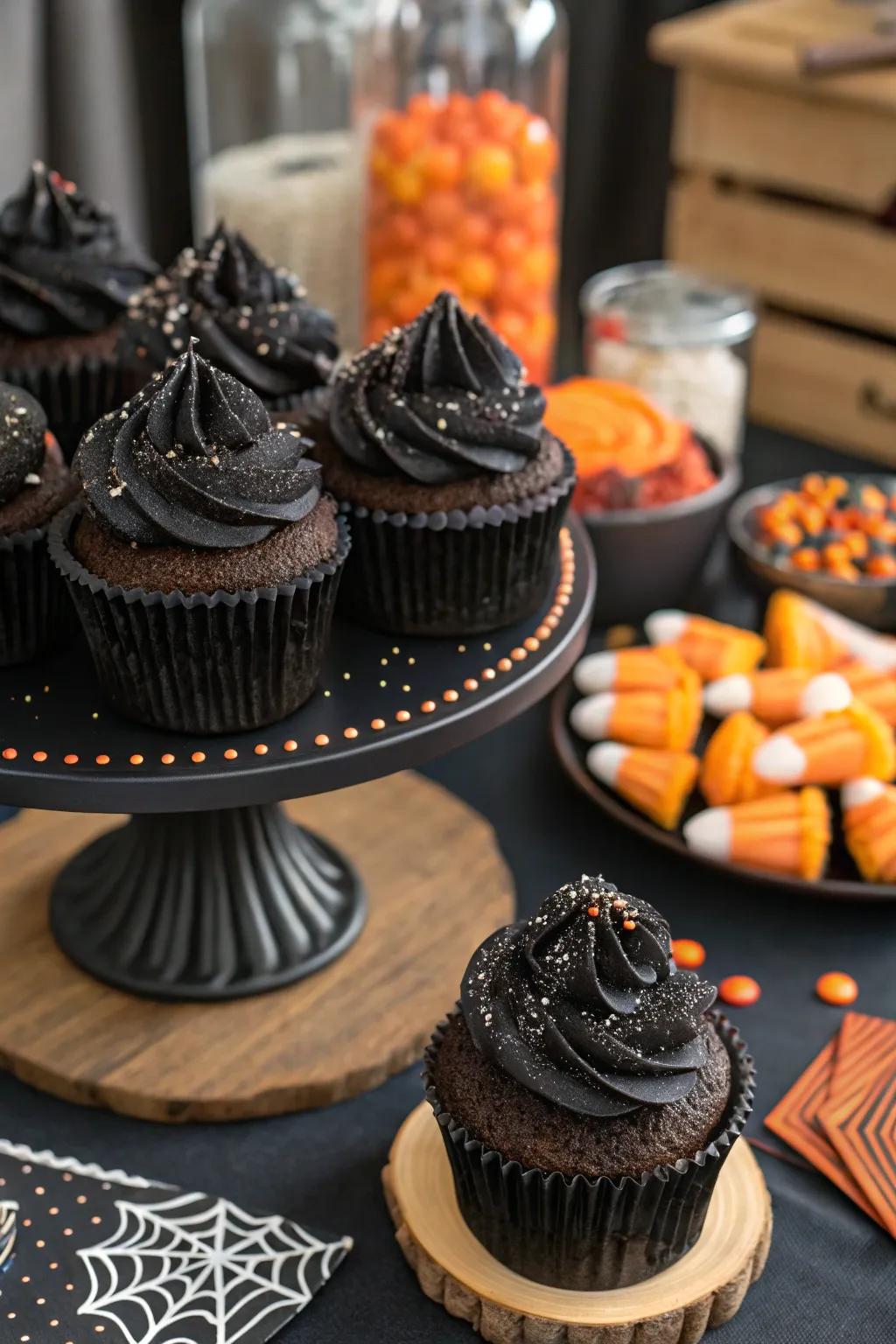 Gothic cupcakes that delight both the eyes and the taste buds.