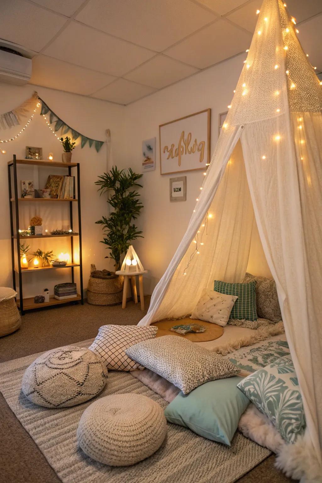 A private nook for quiet reflection and seclusion.