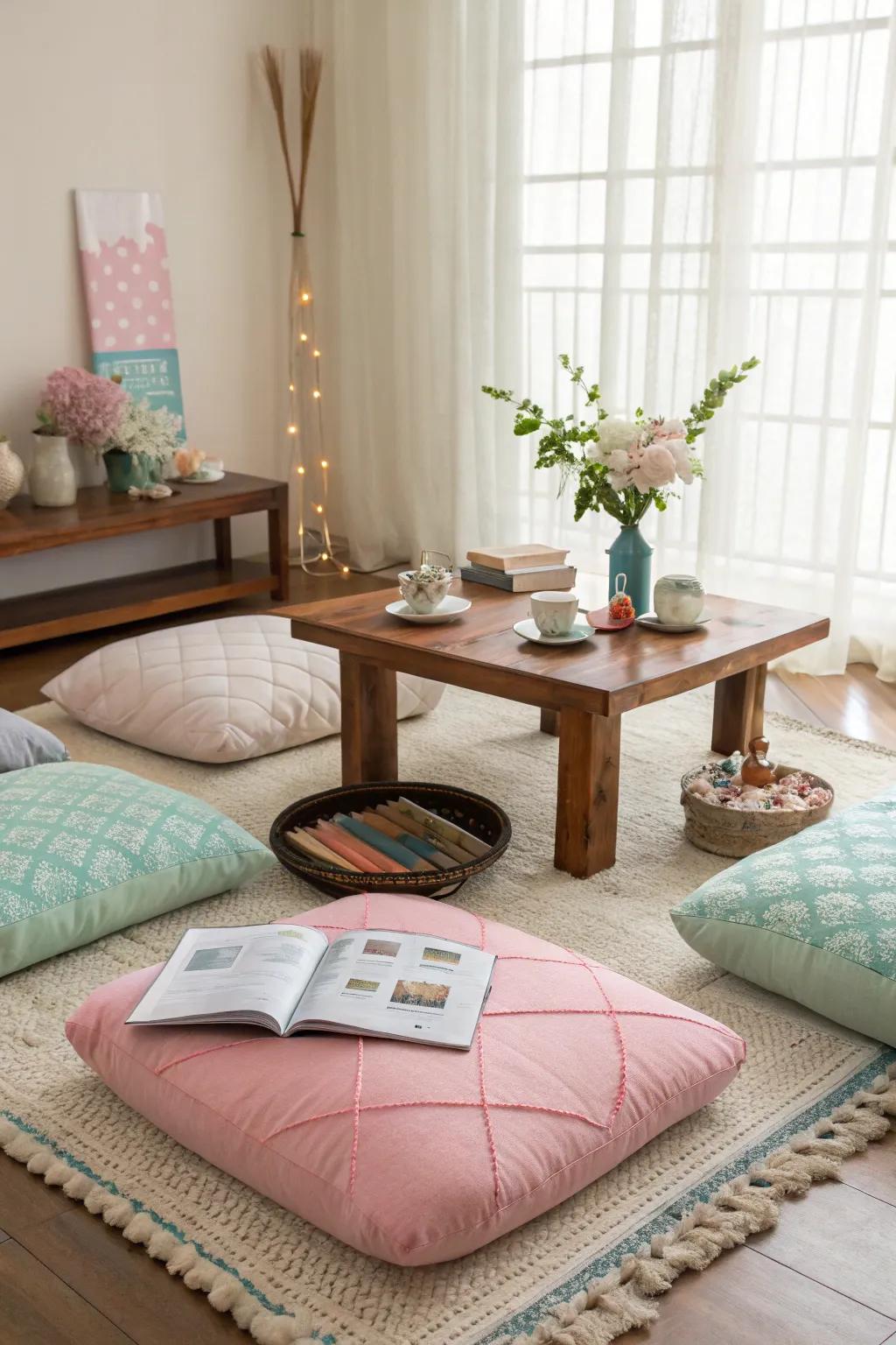 Short furniture cultivates intimacy and calm.