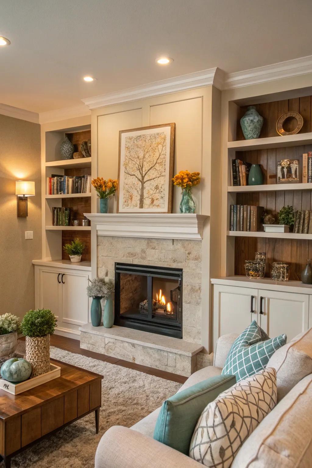 Enhanced visual appeal of the shelves with a coordinated color palette.