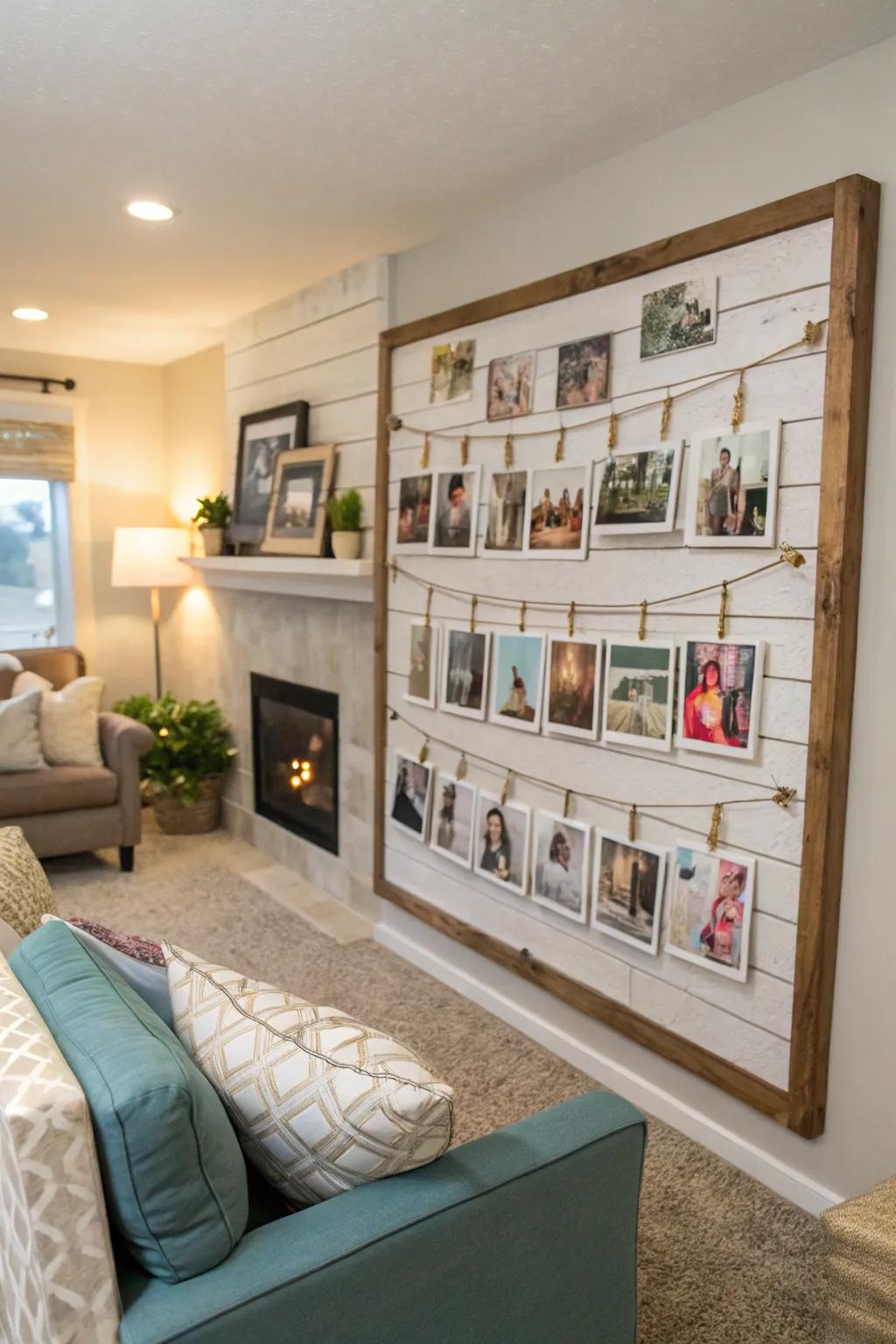 Keep your memories vivid with a photo collection on your paneled display.