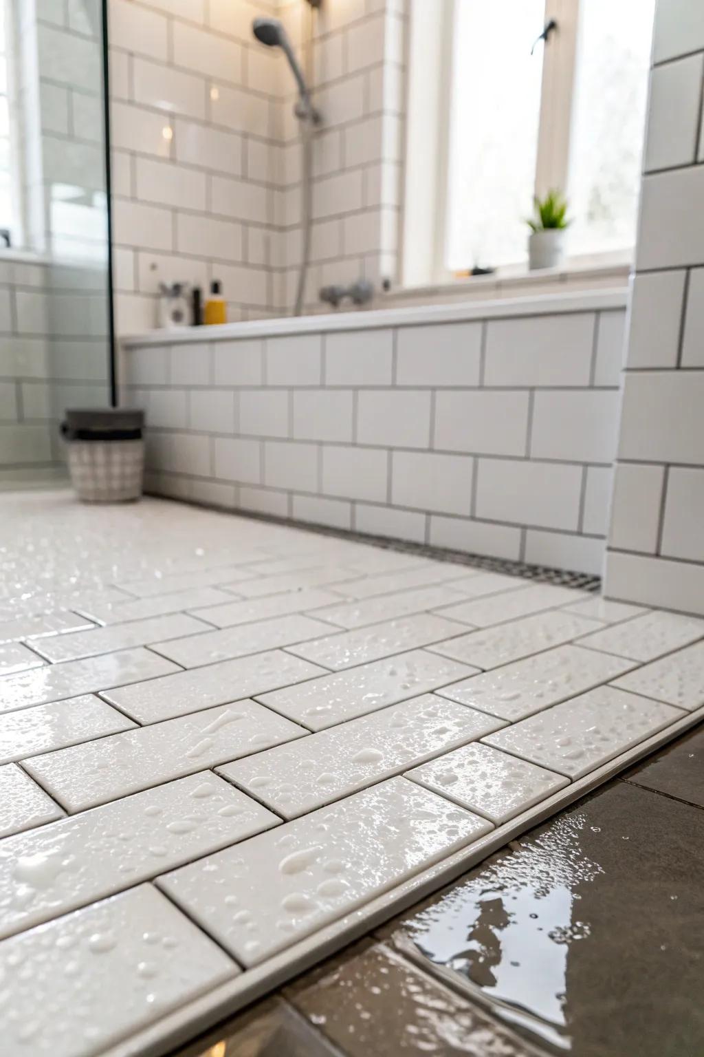 Minimalist tiles offer a clean and contemporary look for your shower.