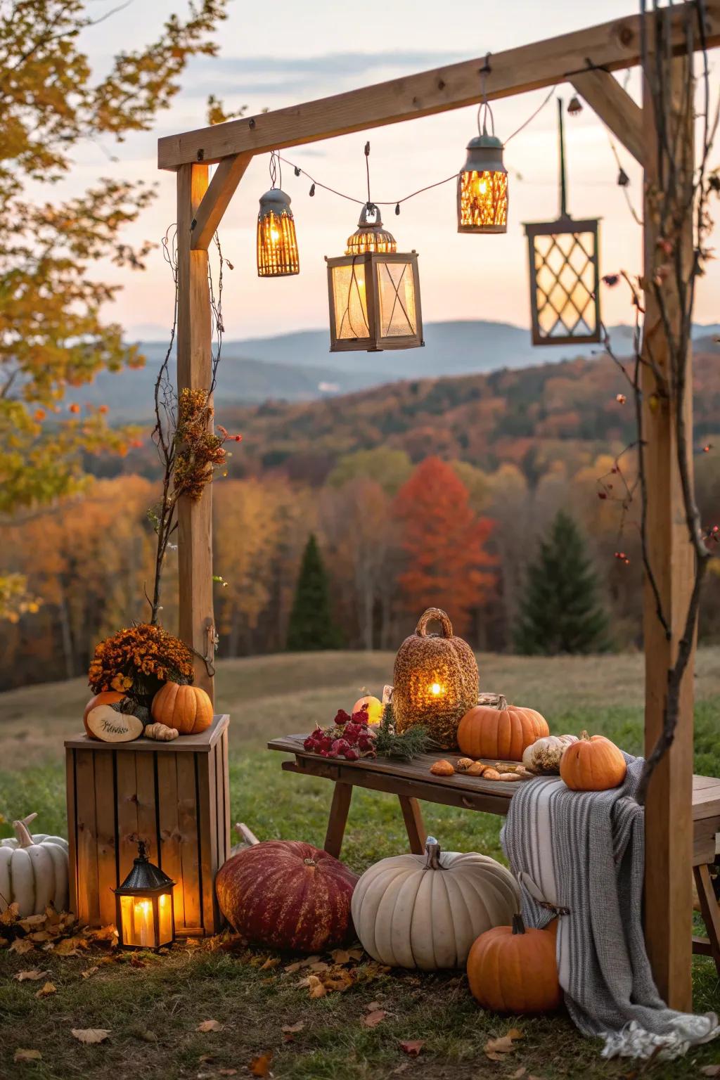 Illumination devices contribute an enchanting ambiance to the setting.