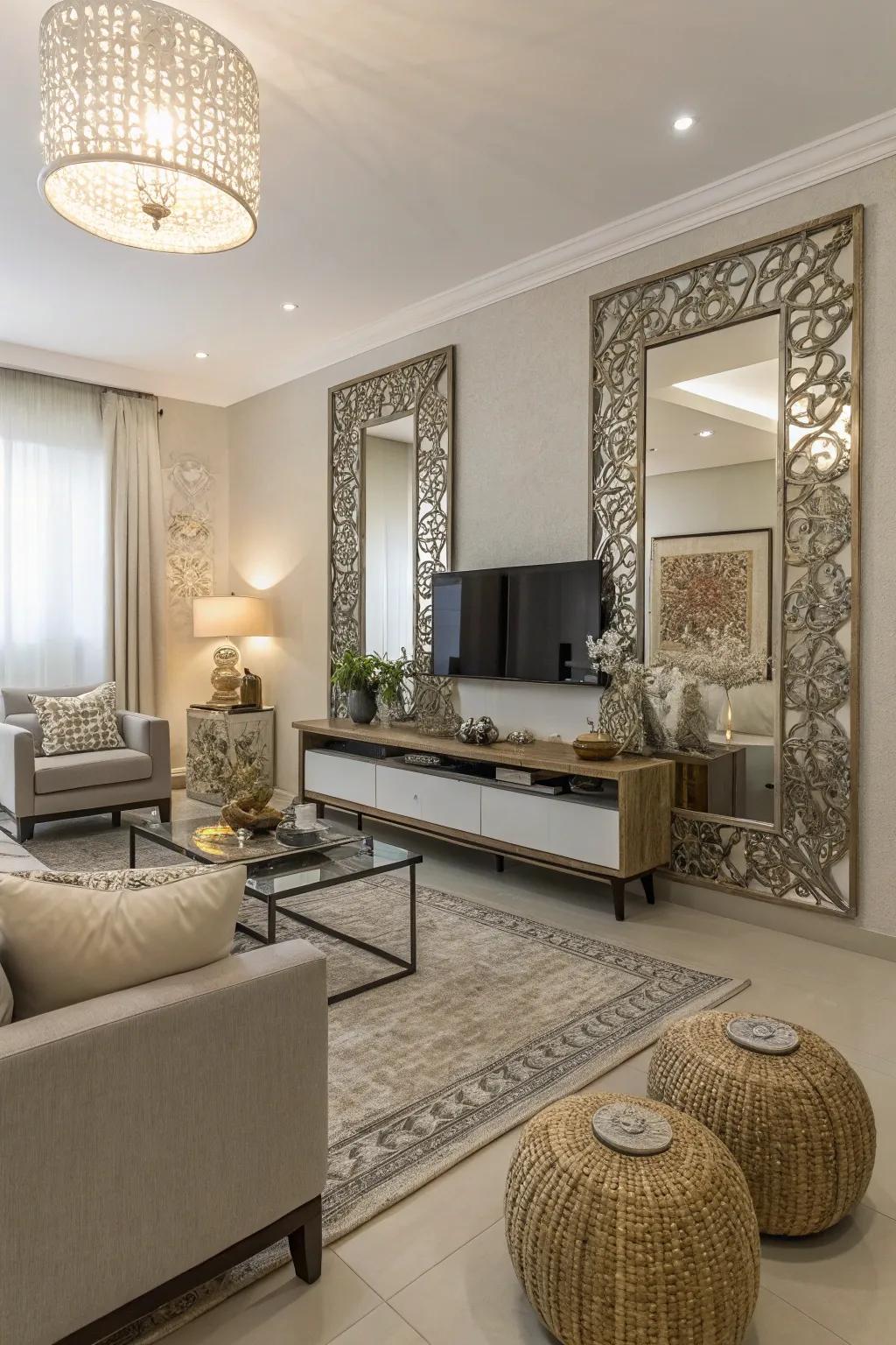 Reflectors give the appearance of more space.