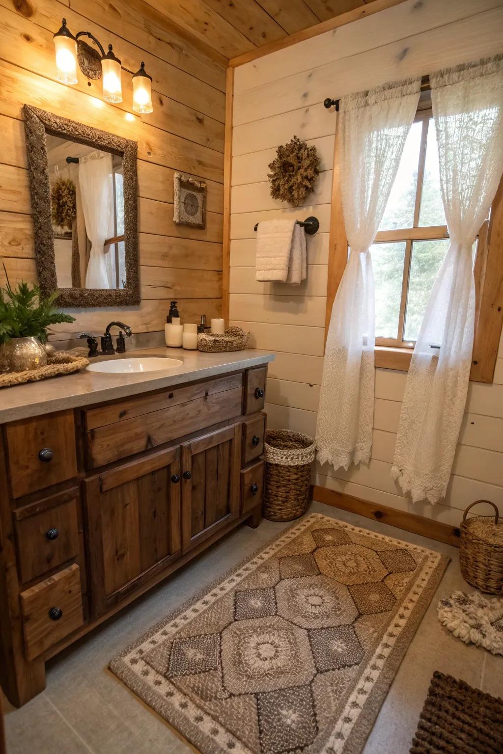 Textured accessories amplify warmth and comfort.