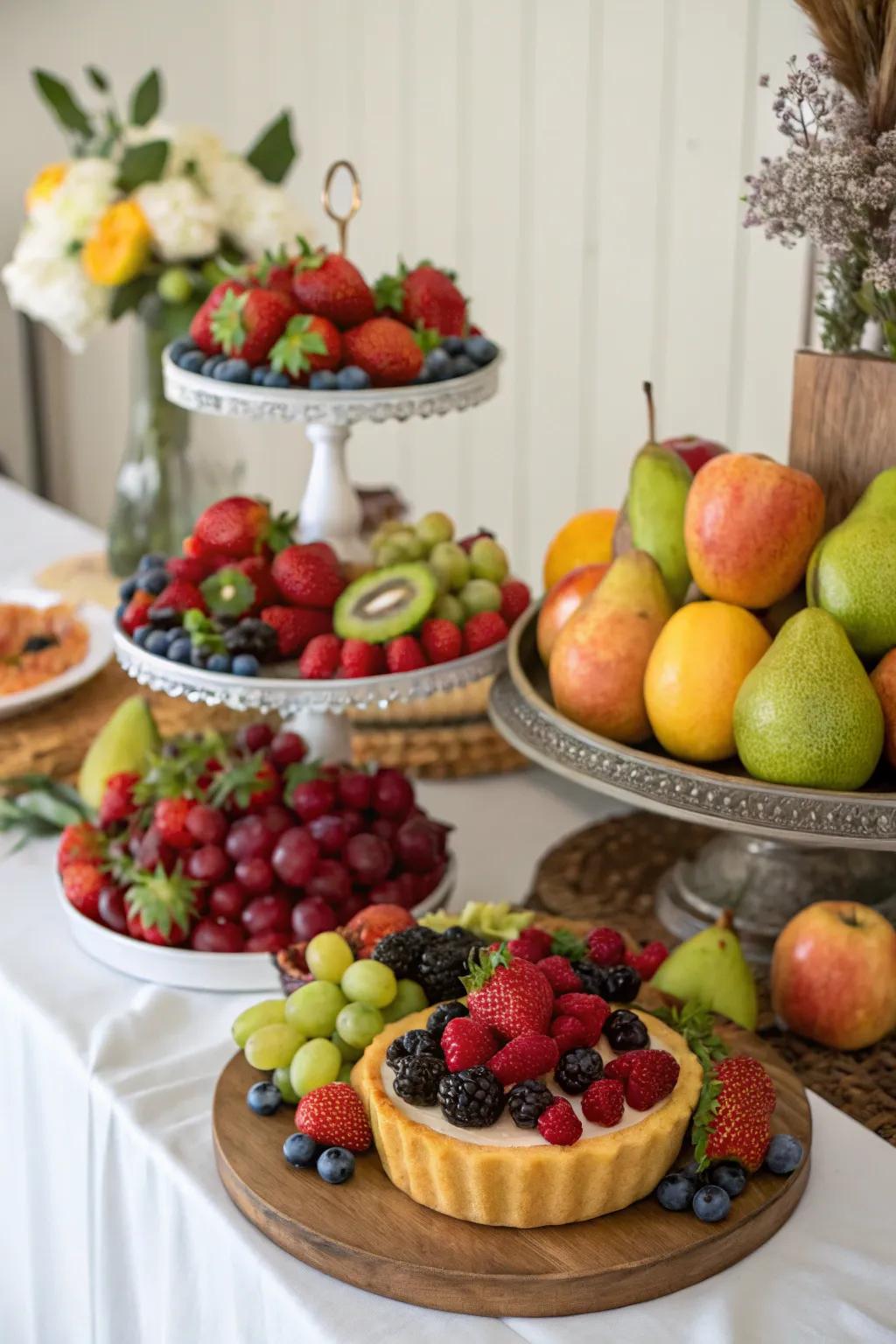 Vibrant seasonal fruit placements that add color and freshness.