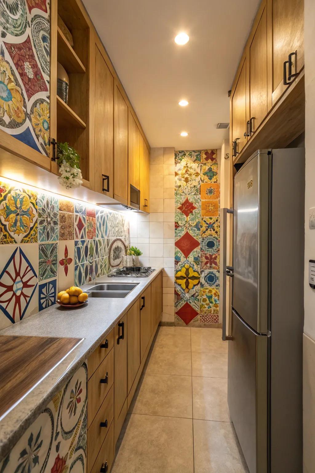 Style and character are added by a unique backsplash.