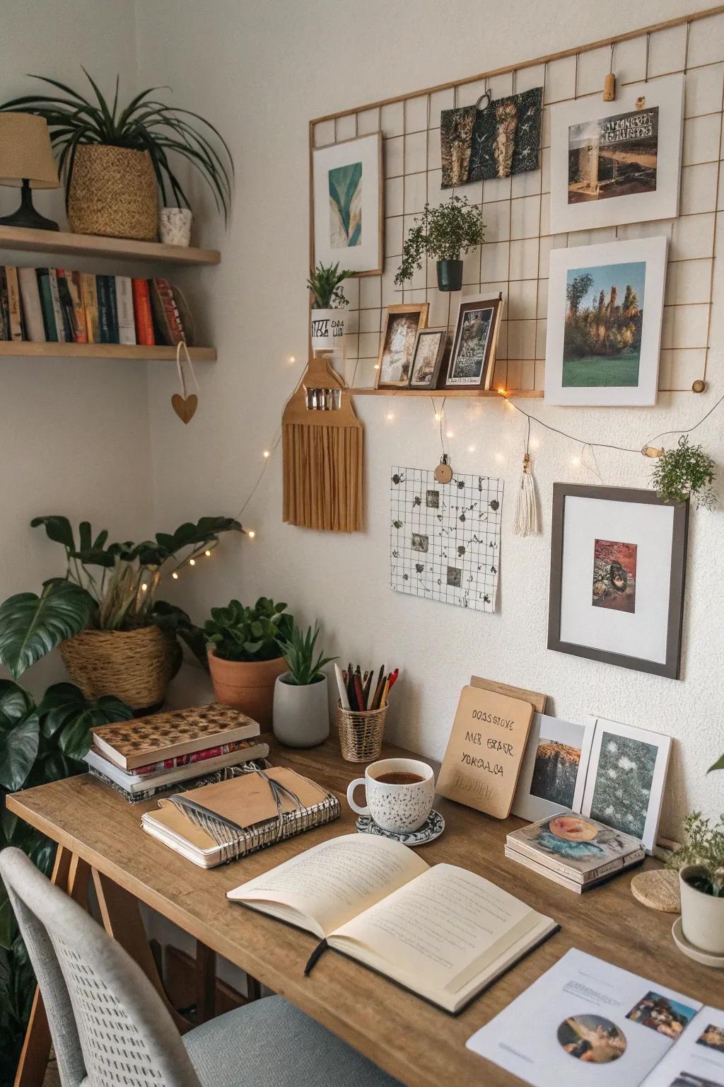 Personal items infuse your workspace with individuality.