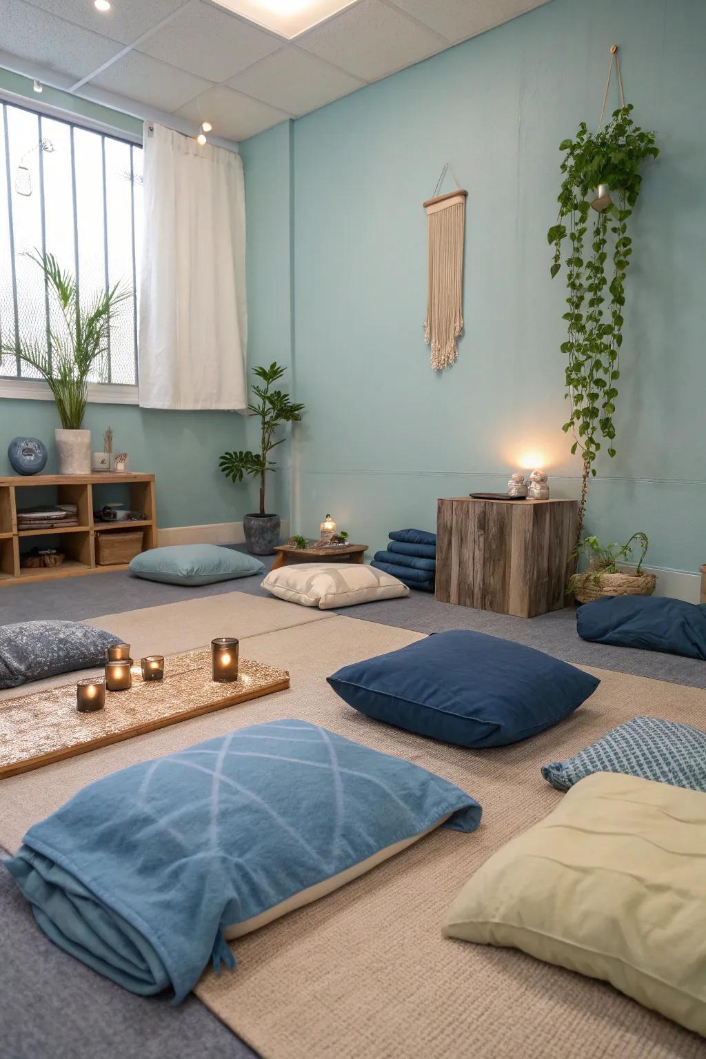 A meditation zone for peace and relaxation.