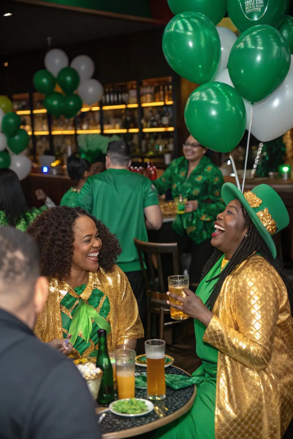 Establish the tone with a celebratory verdant and gilded dress instruction for your visitors.