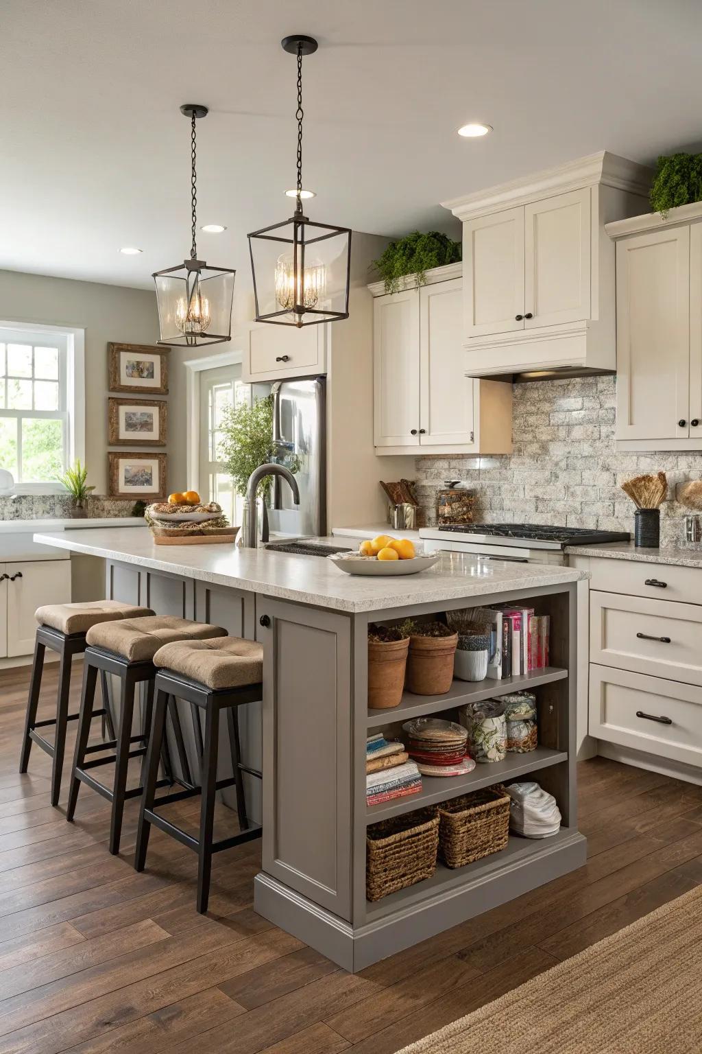 A functional island boosts spatial utility and style in your kitchen.