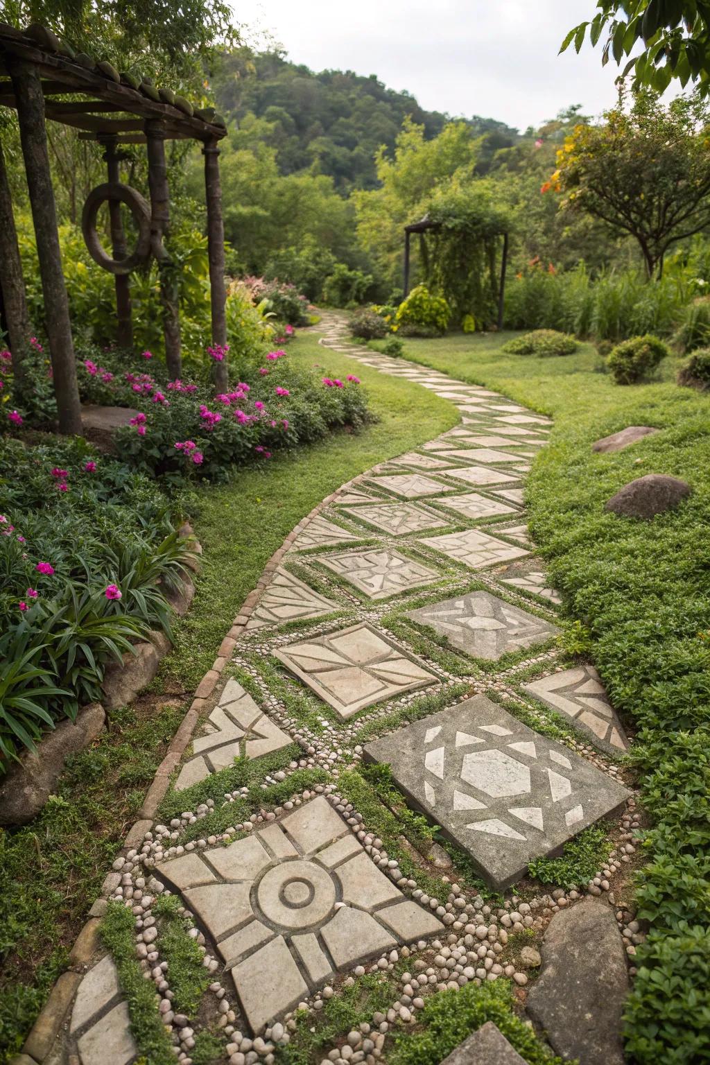 Structured stone arrangements impart spectacle and sophistication to your trail.