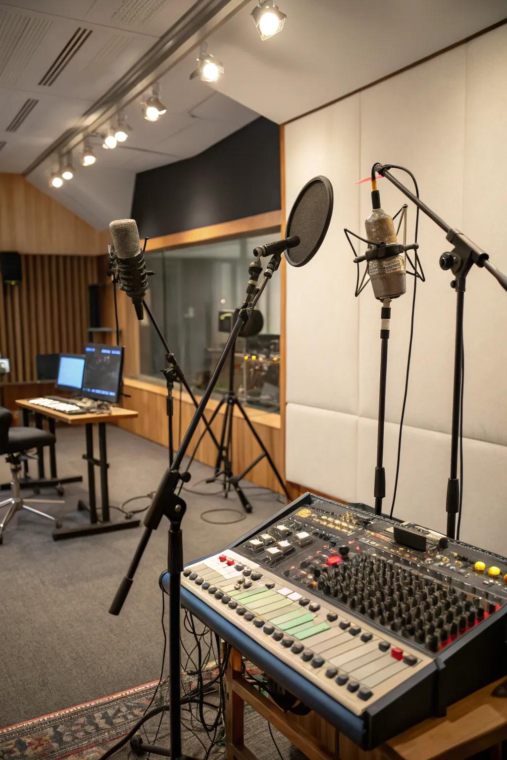 Position your recording gear for seamless sessions.