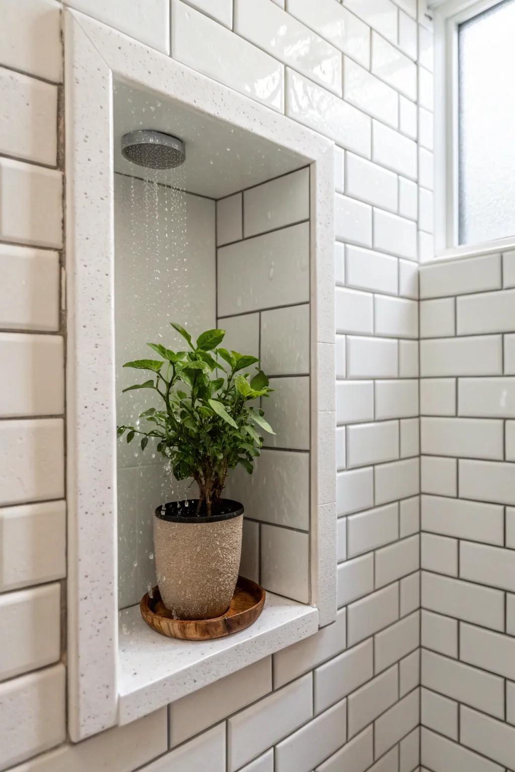 A refreshing niche with beautiful plants.