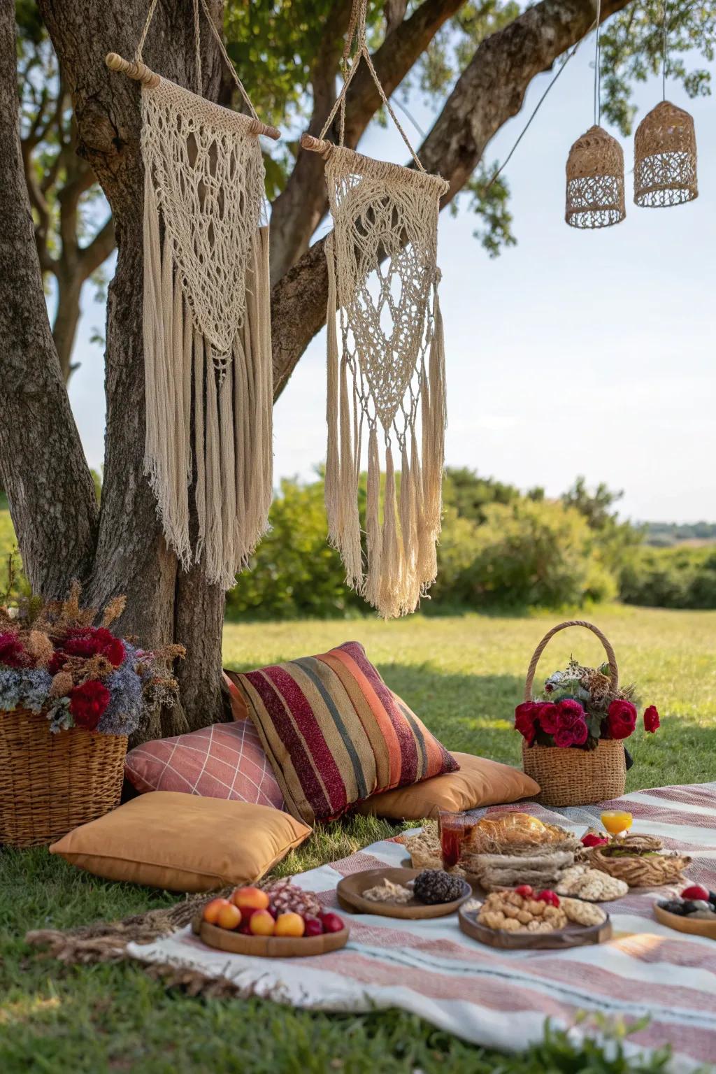 A free-spirit-inspired picnic design with a relaxed and artistic flair